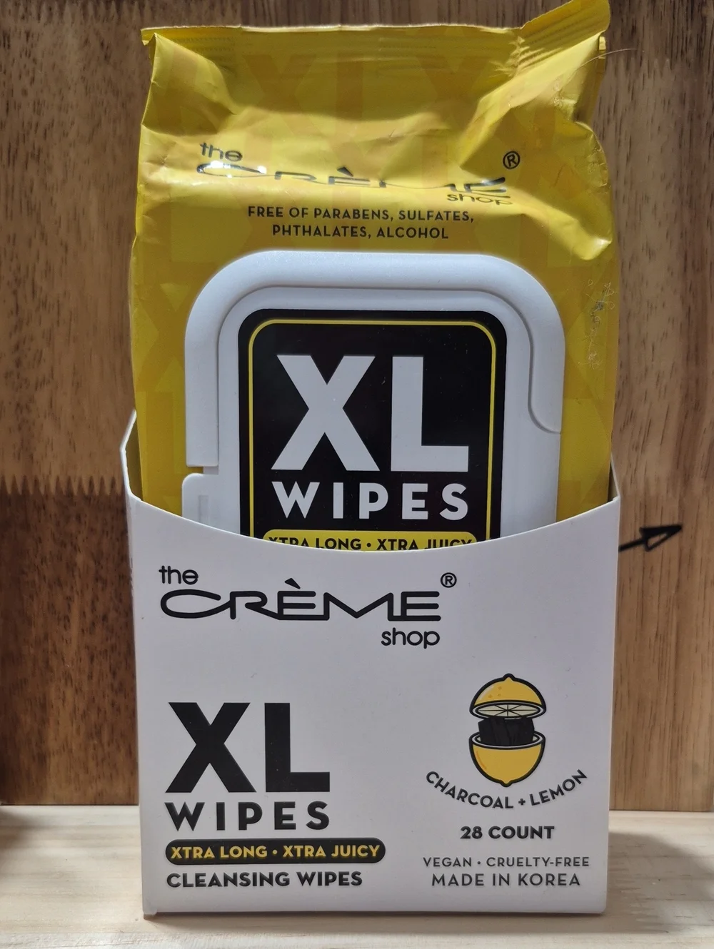 The Crème Shop XL Wipes - Yellow Charcoal + Lemon Cleansing Wipes